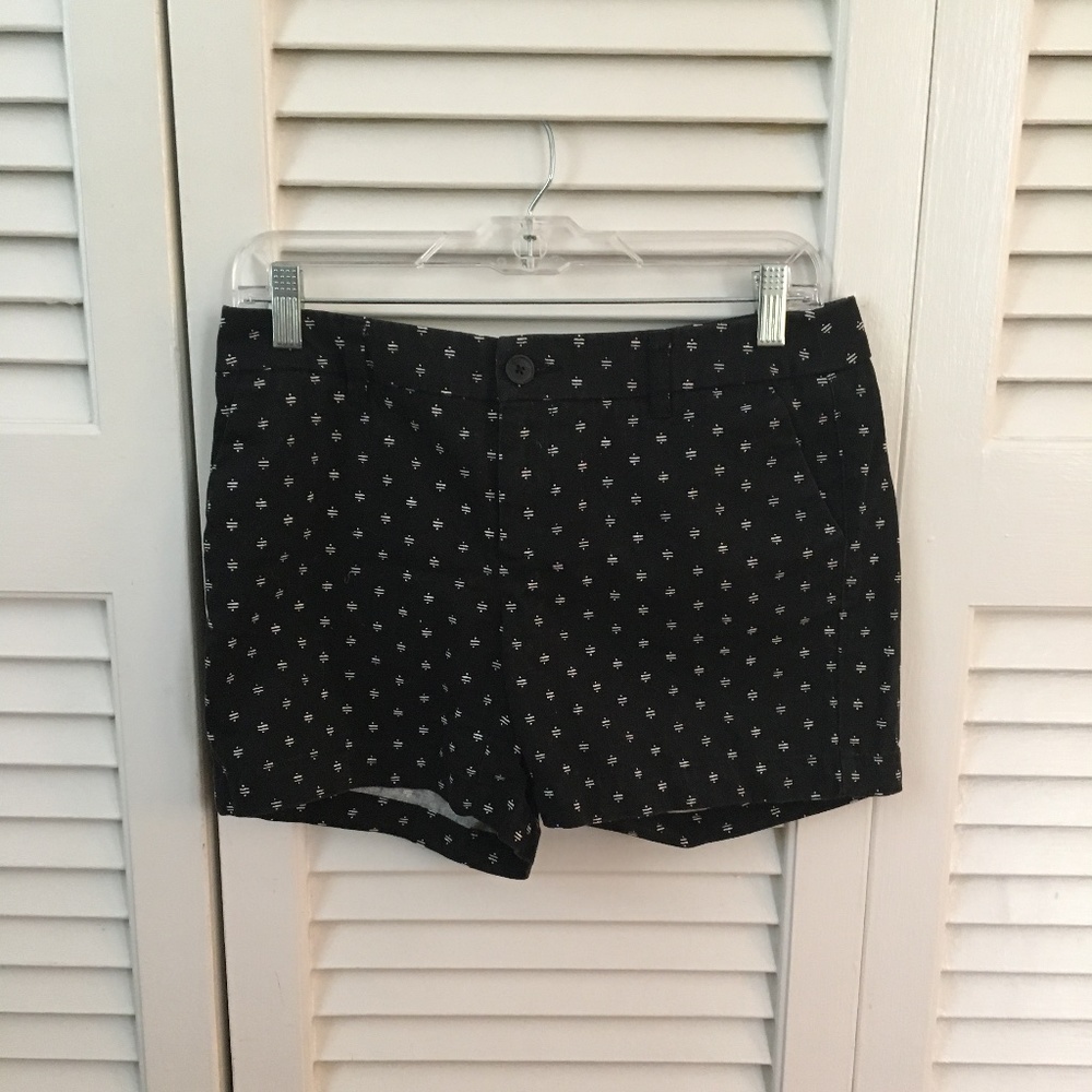 Black Patterned Shorts